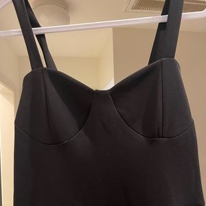 black fit & flare dress